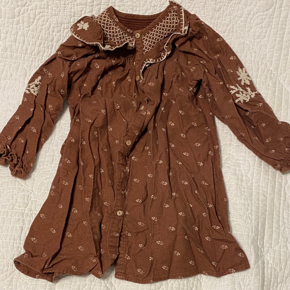 Zara Rust Button-Up Dress